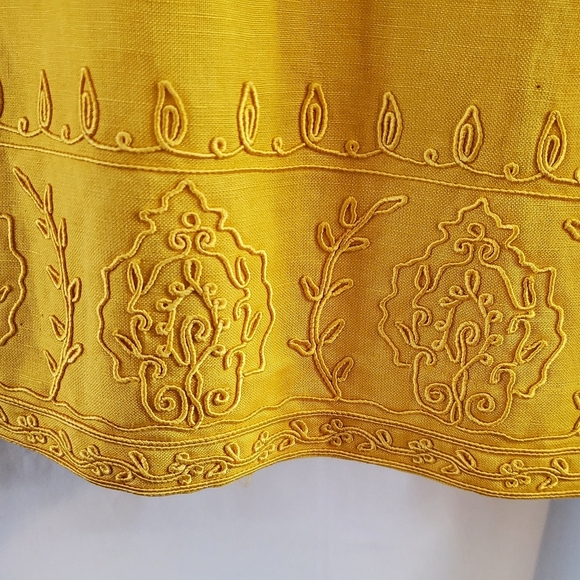 Cynthia Howie for Maggy Boutique Women's Linen Blend Jacket Size 14 Embroidered - Picture 4 of 6